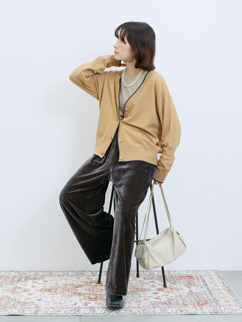 Samansa Mos2 blue「ラメリブプルオーバー」|Tシャツ・カットソー|