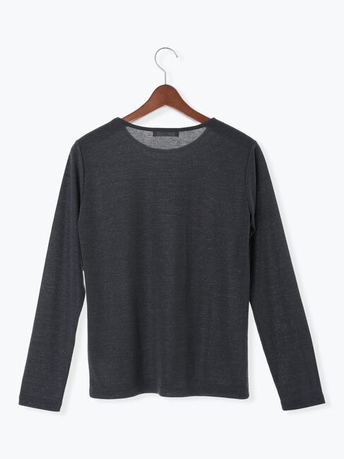 Samansa Mos2 blue「ラメリブプルオーバー」|Tシャツ・カットソー|