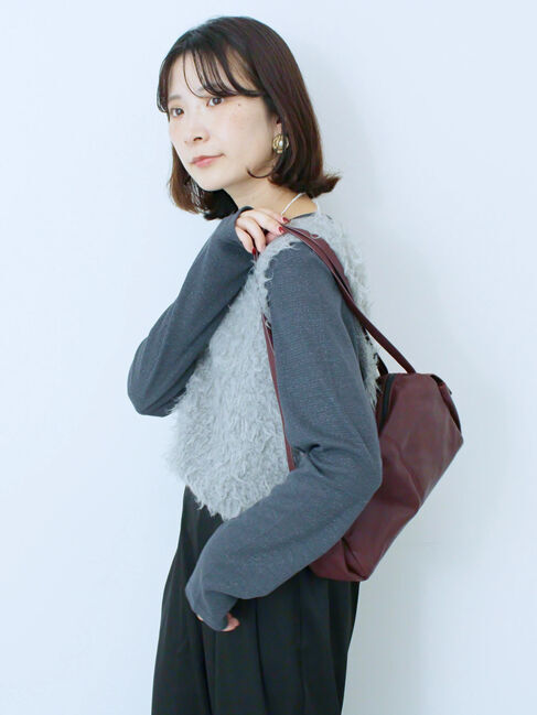 Samansa Mos2 blue「ラメリブプルオーバー」|Tシャツ・カットソー|