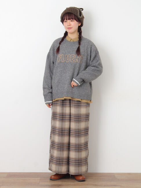 Samansa Mos2「ロゴ刺繍プルオーバーニット」|ニット・セーター|