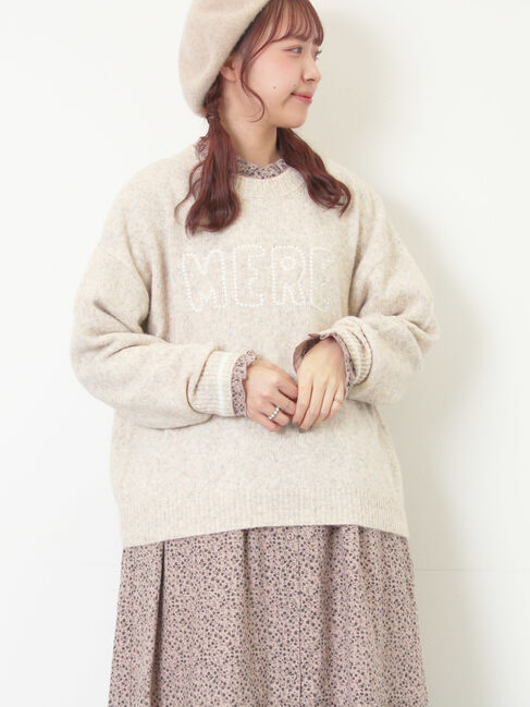 Samansa Mos2「ロゴ刺繍プルオーバーニット」|ニット・セーター|