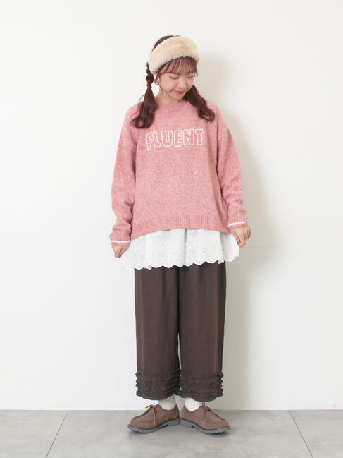 Samansa Mos2「ロゴ刺繍プルオーバーニット」|ニット・セーター|