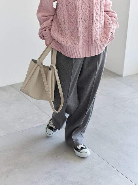 Samansa Mos2 blue「ヘリンボーンストレートパンツ」|その他|