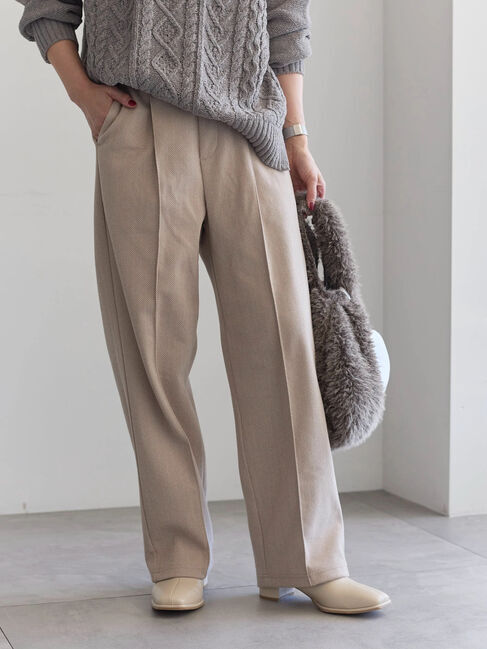 Samansa Mos2 blue「ヘリンボーンストレートパンツ」|その他|