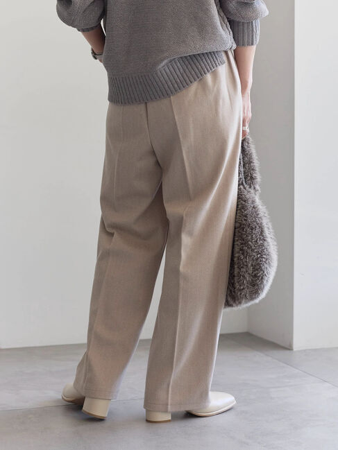 Samansa Mos2 blue「ヘリンボーンストレートパンツ」|その他|