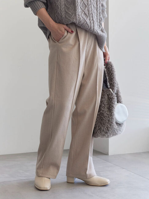 Samansa Mos2 blue「ヘリンボーンストレートパンツ」|その他|