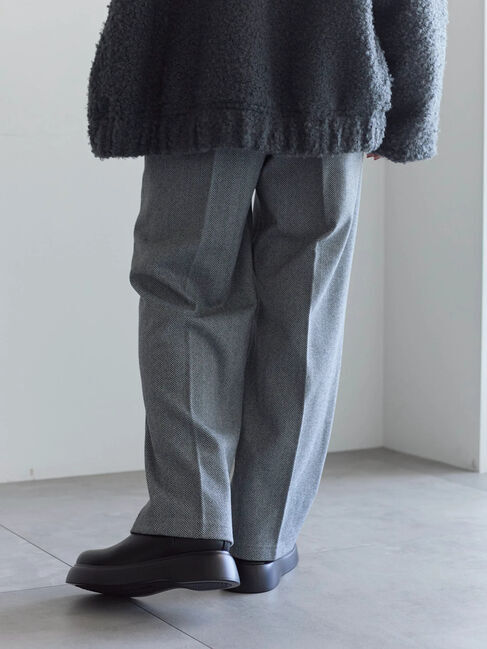 Samansa Mos2 blue「ヘリンボーンストレートパンツ」|その他|