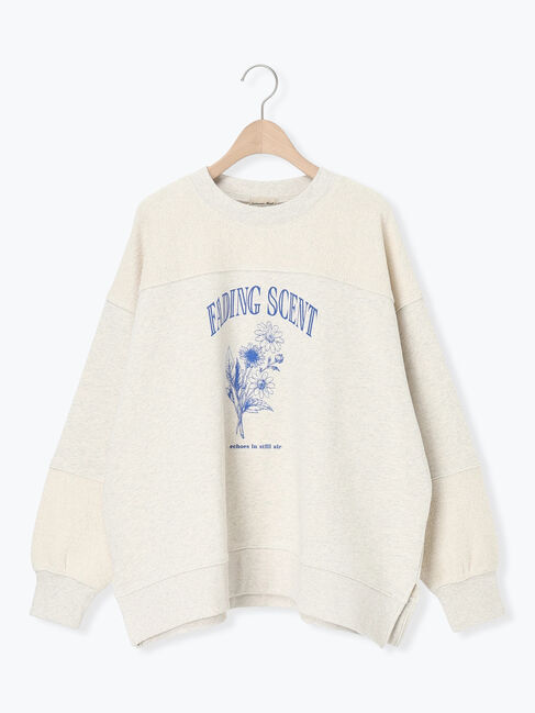 Samansa Mos2「切替ミニ裏毛プリントスウェット」|Tシャツ・カットソー|