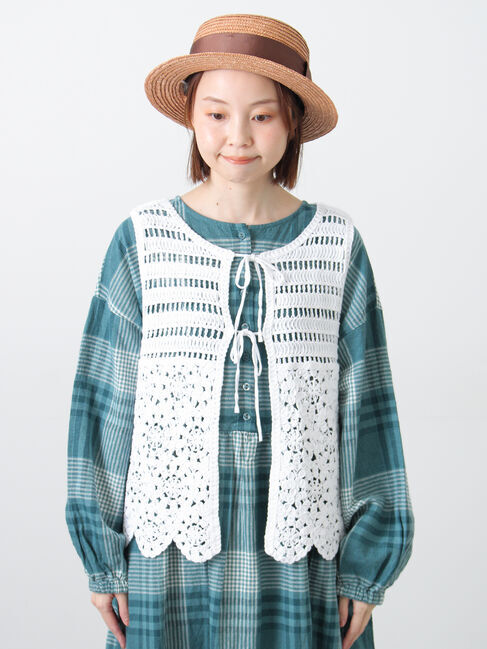 Samansa Mos2「前後2WAYクロシェベスト」|ダウンベスト・ベスト|