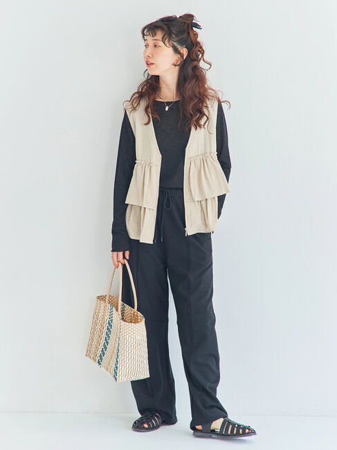 Samansa Mos2「カーブシルエットスウェットパンツ」|その他|ブラック