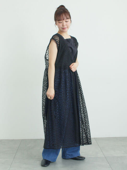 Samansa Mos2「チュール刺繍前後2WAYノースリワンピース」|ワンピース|