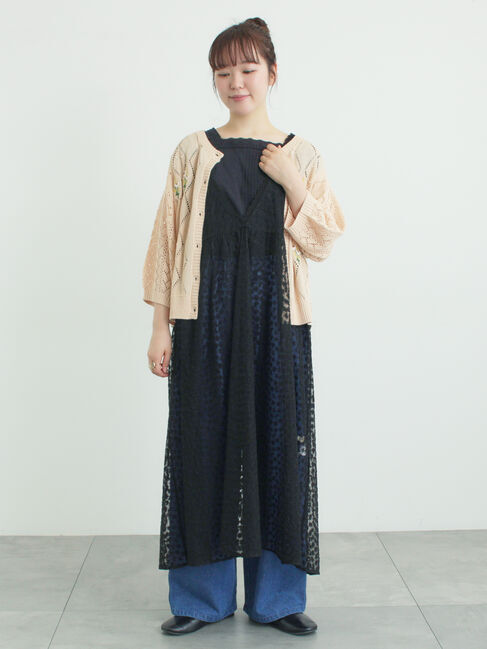 Samansa Mos2「チュール刺繍前後2WAYノースリワンピース」|ワンピース|