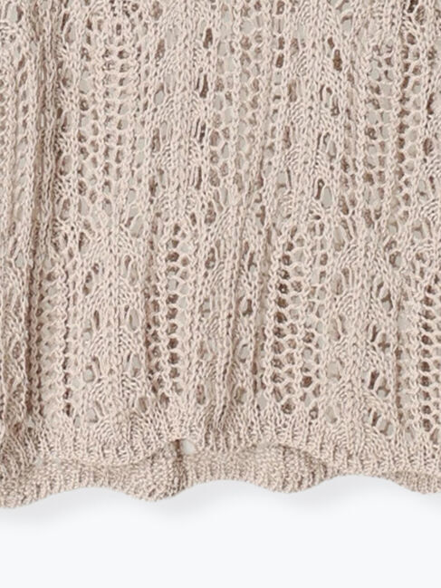 Samansa Mos2「麻タッチ透かし編みニットキャミソール」|ダウンベスト・ベスト|