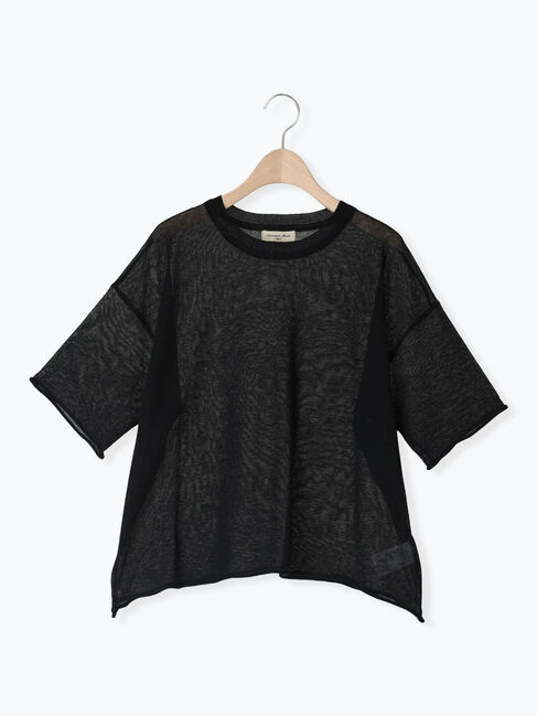 Samansa Mos2「ハイゲージシアーニット」|ニット・セーター|ブラック