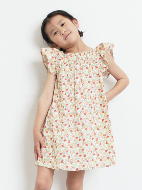 Samansa Mos2 Lagom「☆シャーリング花柄ワンピース」|ワンピース|