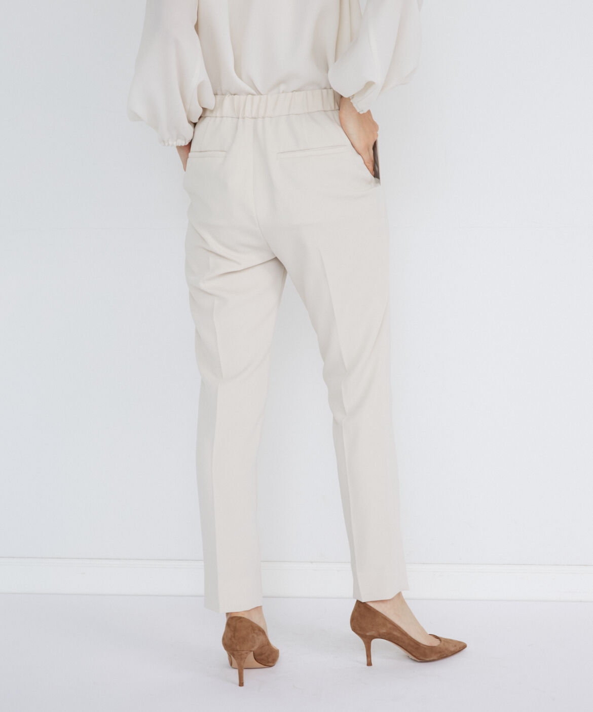 INED「《大きいサイズ》テーパードパンツ」|スラックス|