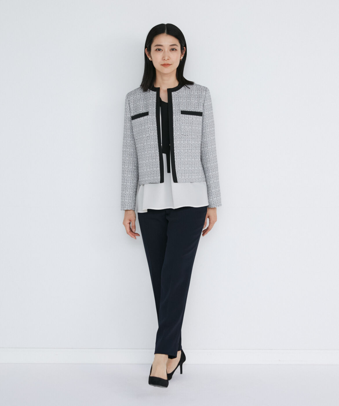 INED「《大きいサイズ》テーパードパンツ」|スラックス|