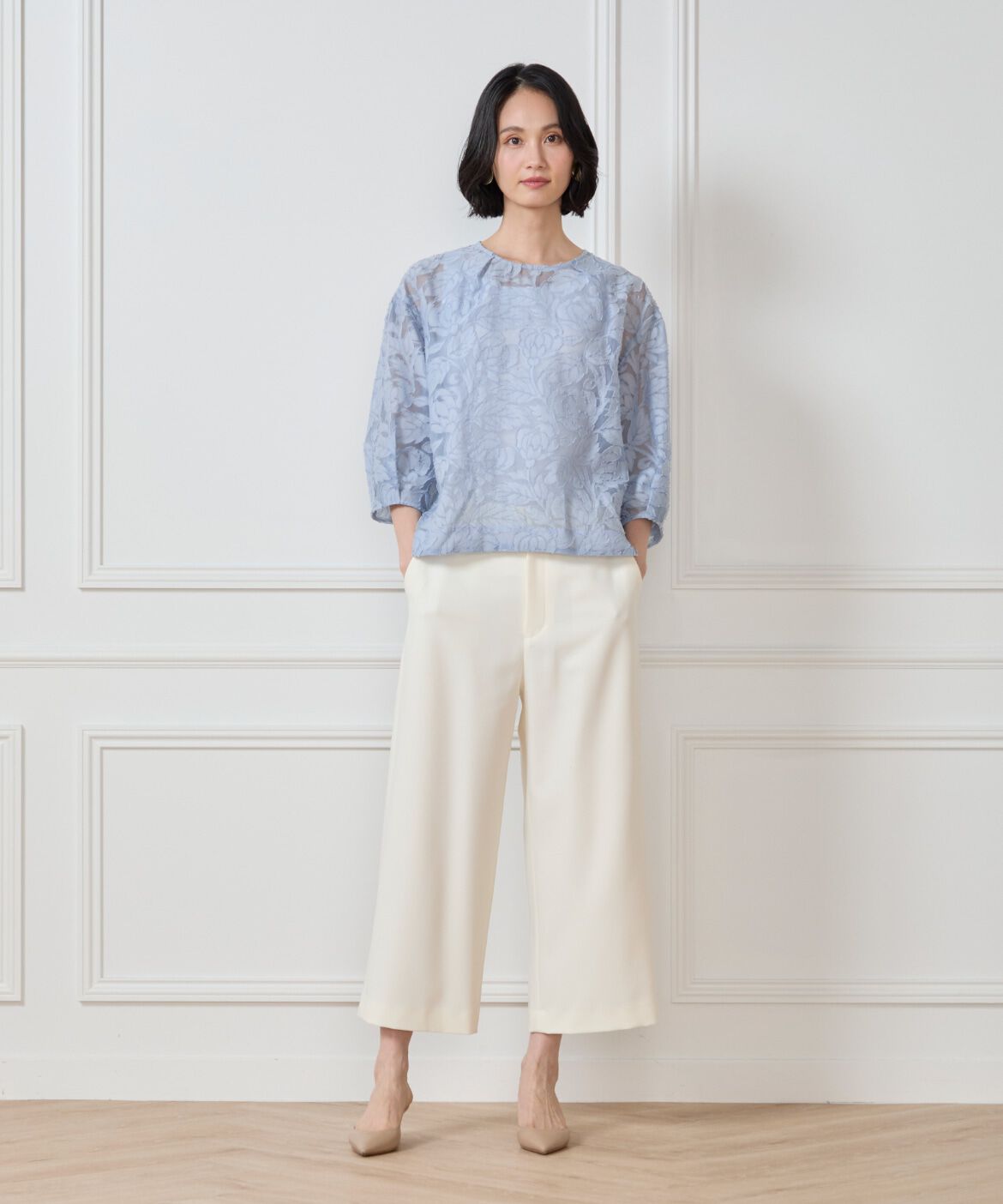 7-IDconcept.「《大きいサイズ》デニムライククロップトパンツ」|その他|