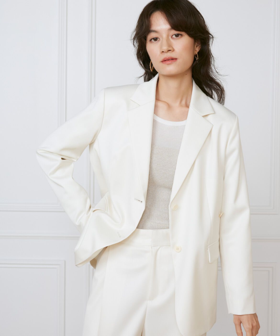 INED「《大きいサイズ》2wayデザインジャケット《la veille by SUPERIOR CLOSET》」|テーラードジャケット|