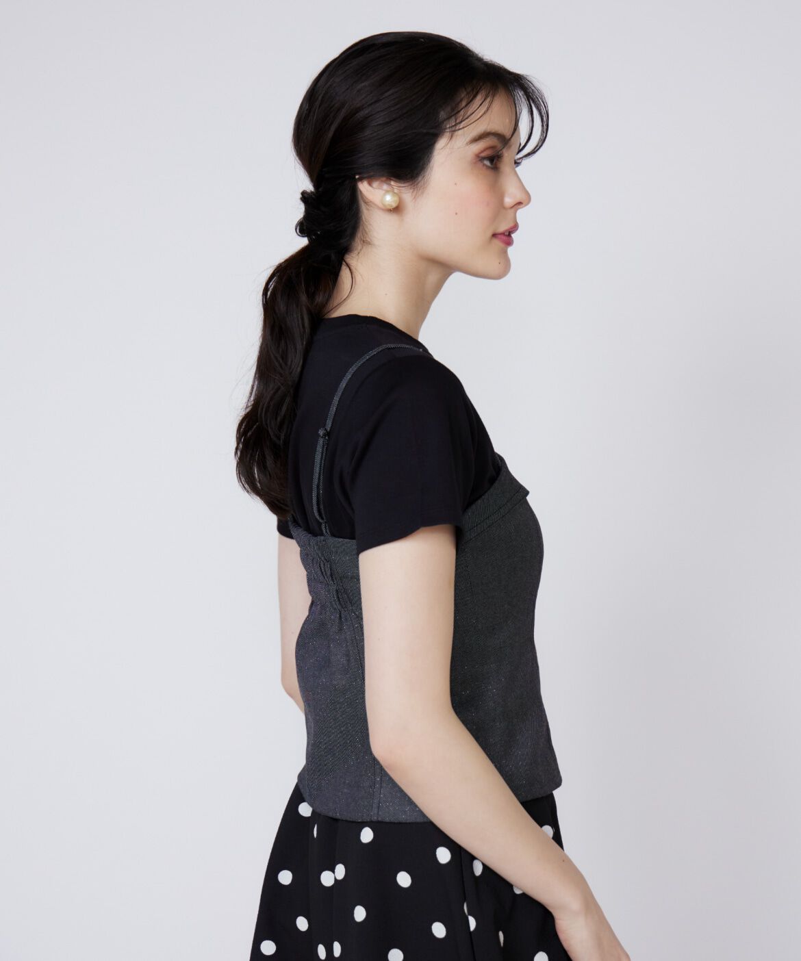 Maglie le cassetto「ラメデニムビスチェ」|シャツ・ブラウス|