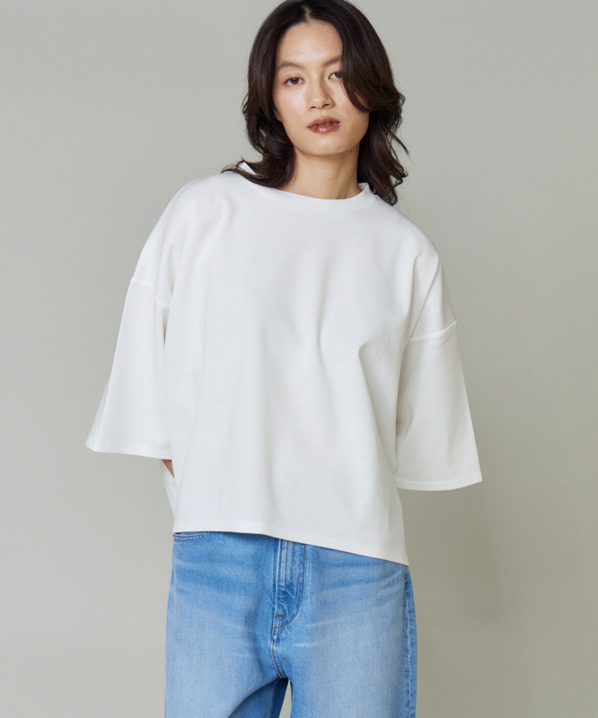 DAY by DAY it&rsquo;s international「ポンチ5分袖フレアー袖プルオーバー」|Tシャツ・カットソー|オフホワイト1