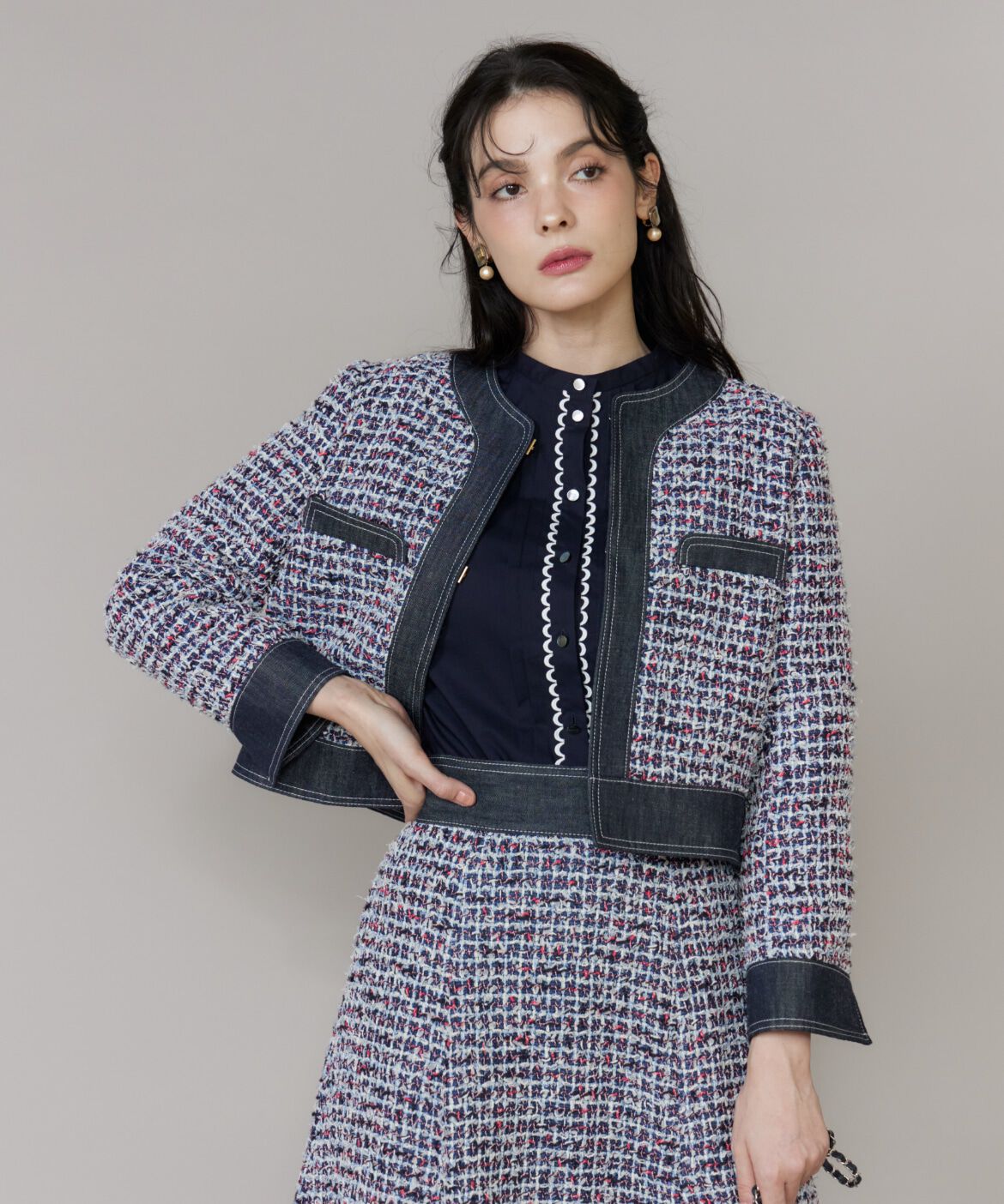 Maglie le cassetto「《大きいｻｲｽﾞ》ﾃﾞﾆﾑﾌｧﾝｼｰﾂｲｰﾄﾞｼﾞｬｹｯﾄ《M Maglie l」|その他|