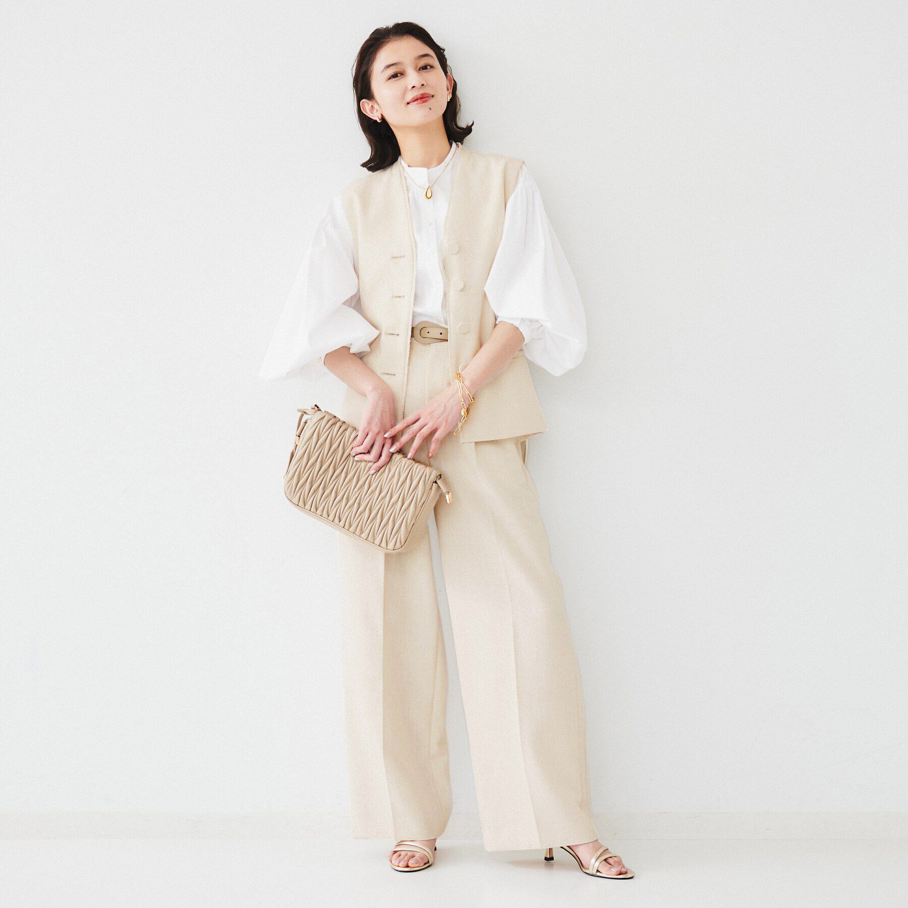 UNTITLED「【セットアップ可能】リネンライクキャンバス ワイドパンツ」|その他|