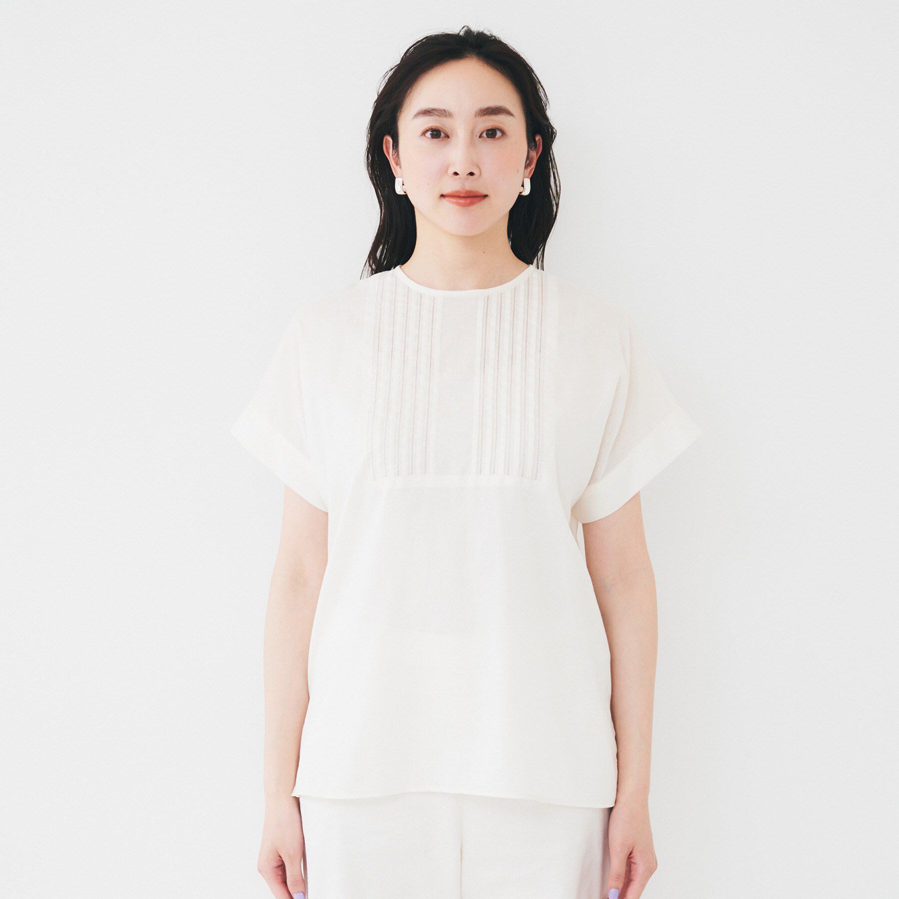 UNTITLED「【洗える】コットンピンタックブラウス」|シャツ・ブラウス|