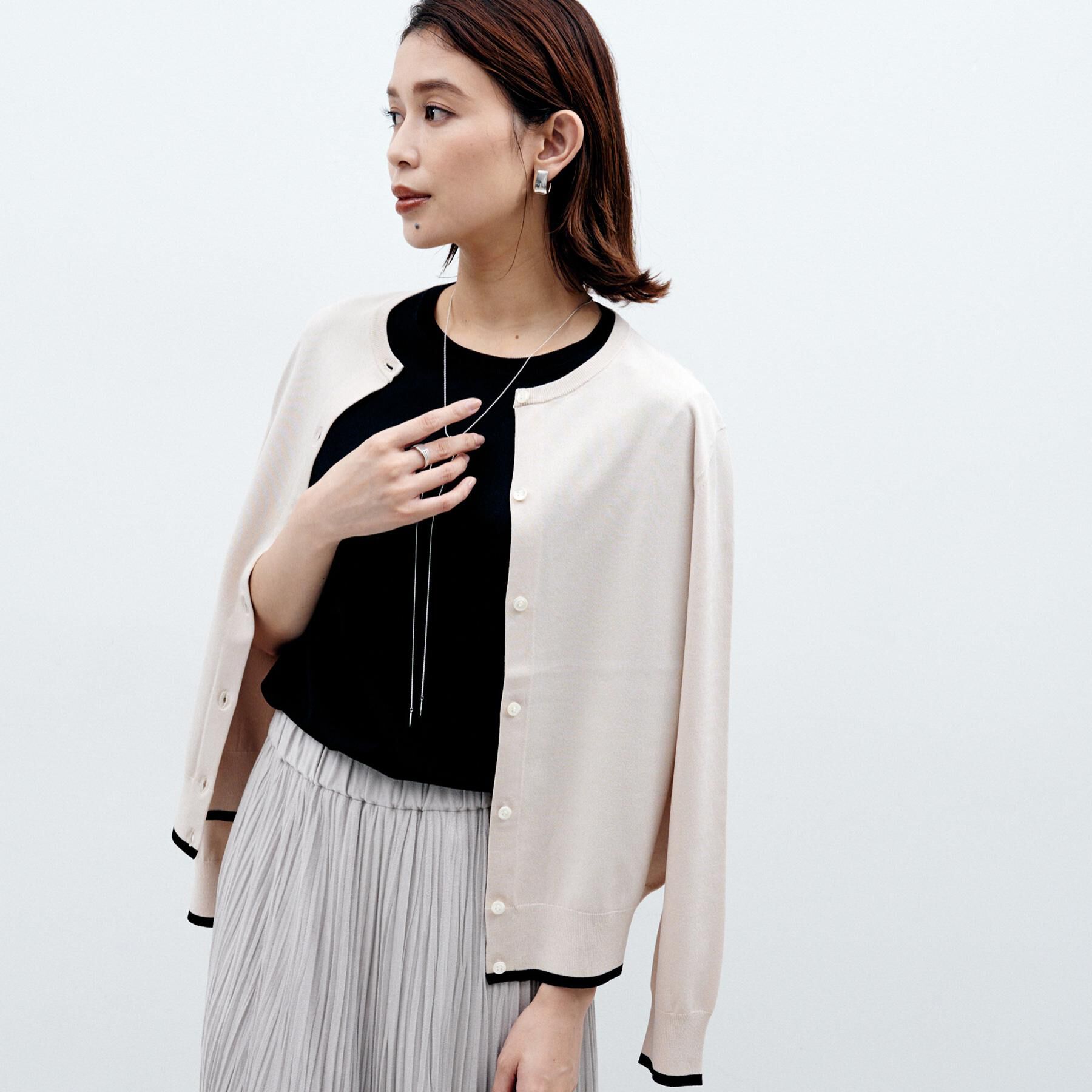 UNTITLED「【アンサンブル可/薄手】ベーシッククルーネックカーディガン」|カーディガン|