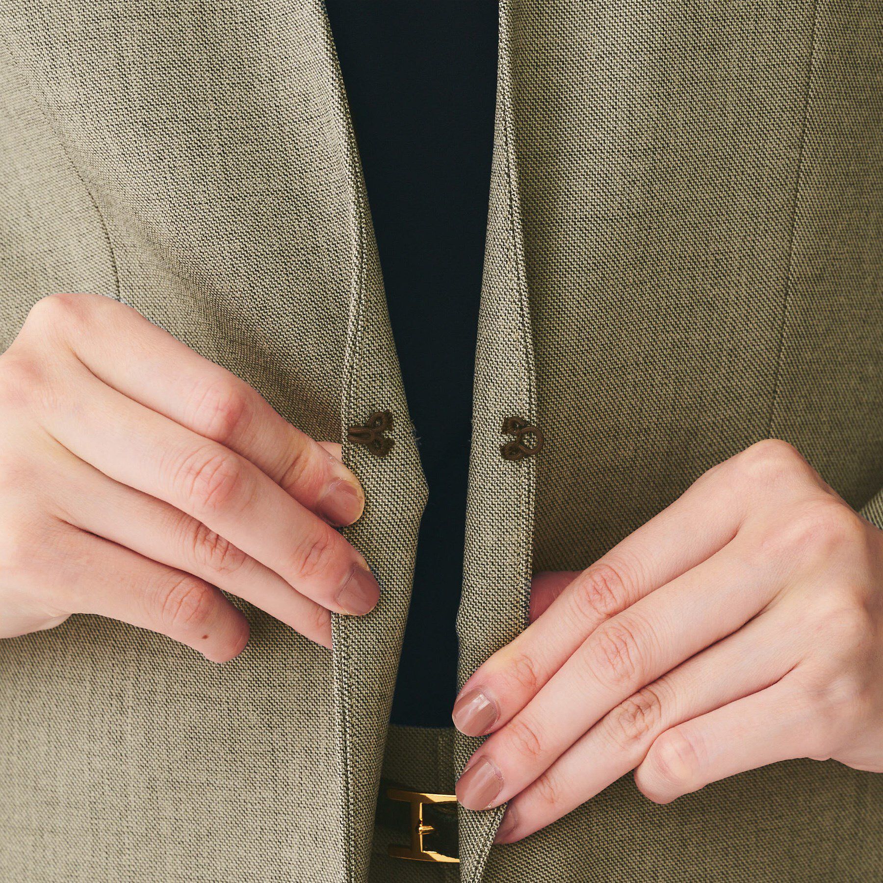 UNTITLED「【洗える/お仕事スーツ】ドライメランジ カラーレスジャケット」|ノーカラージャケット|