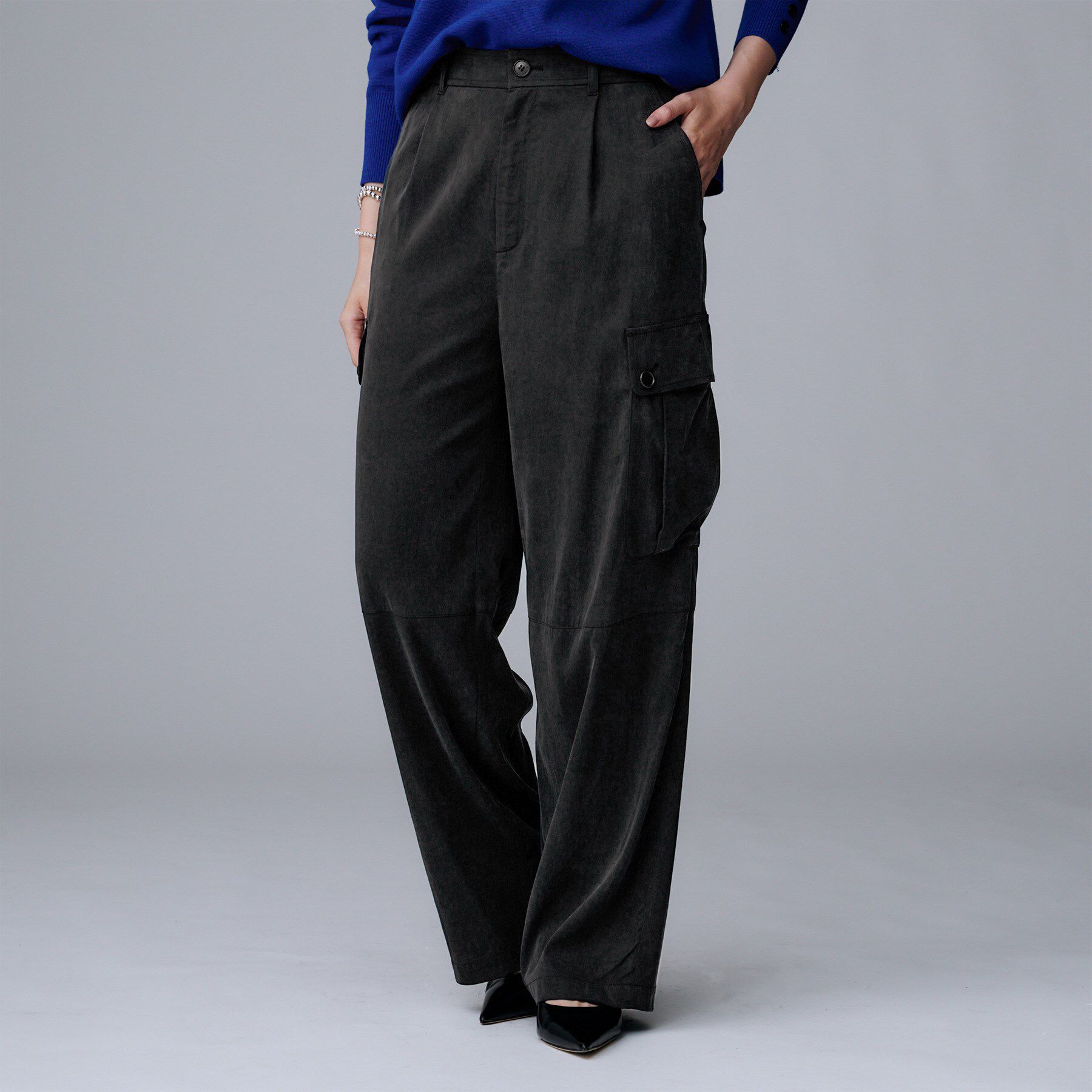 UNTITLED「【大人きれいめ/ストレート/ワイド】キュプラカーゴパンツ」|その他|