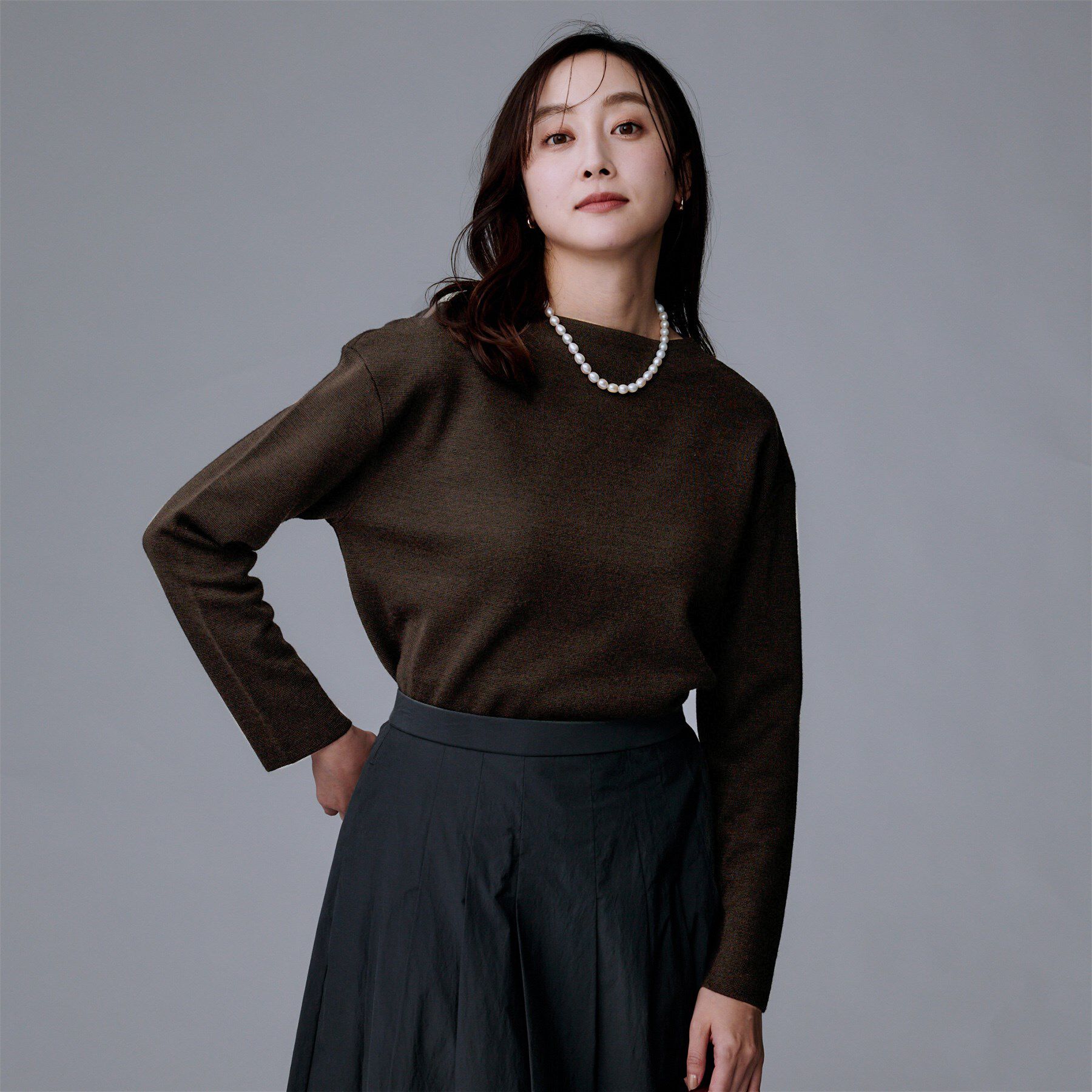 UNTITLED「【洗える】モックネックミラノリブニット」|ニット・セーター|