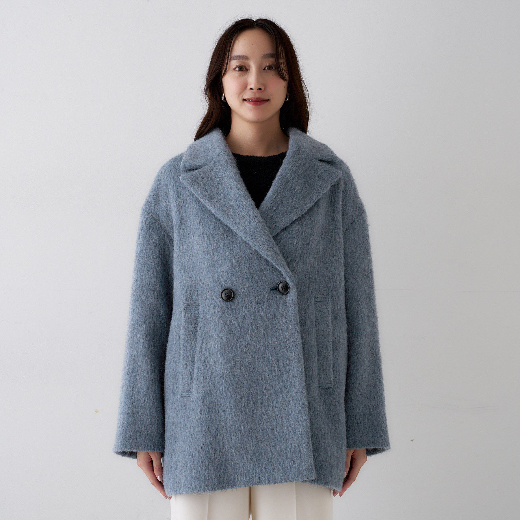 UNTITLED「【エレガントジャケット/アウター】イタリアンシャギーPコート」|ピーコート|