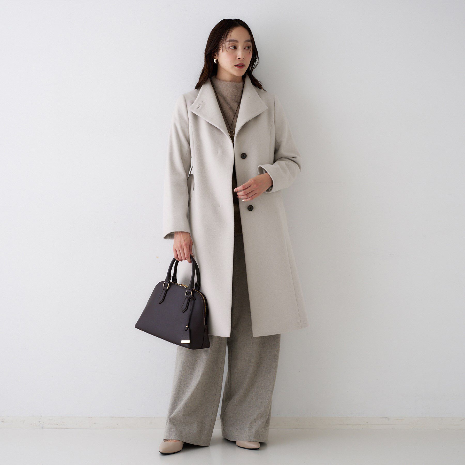 UNTITLED「【きれいめ/スタイリッシュ】2WAYスタンドカラーロングコート」|その他|