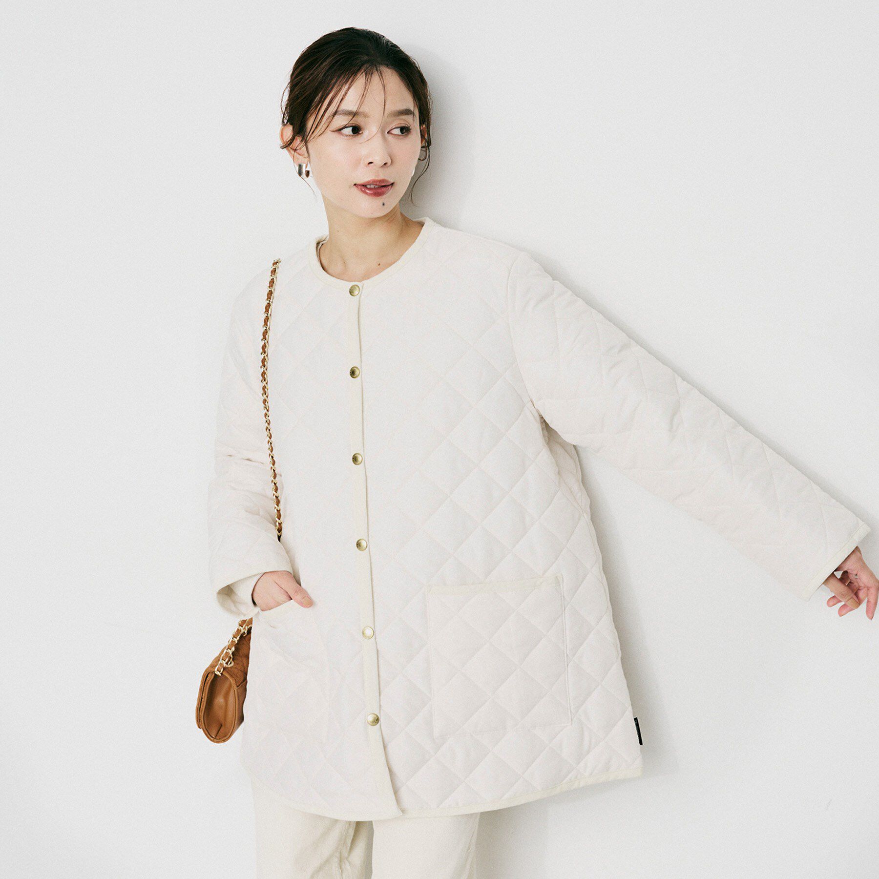 UNTITLED「【 TRADITIONAL WEATHERWEAR 】アークリー Aライン ミドルコート」|ノーカラーコート|