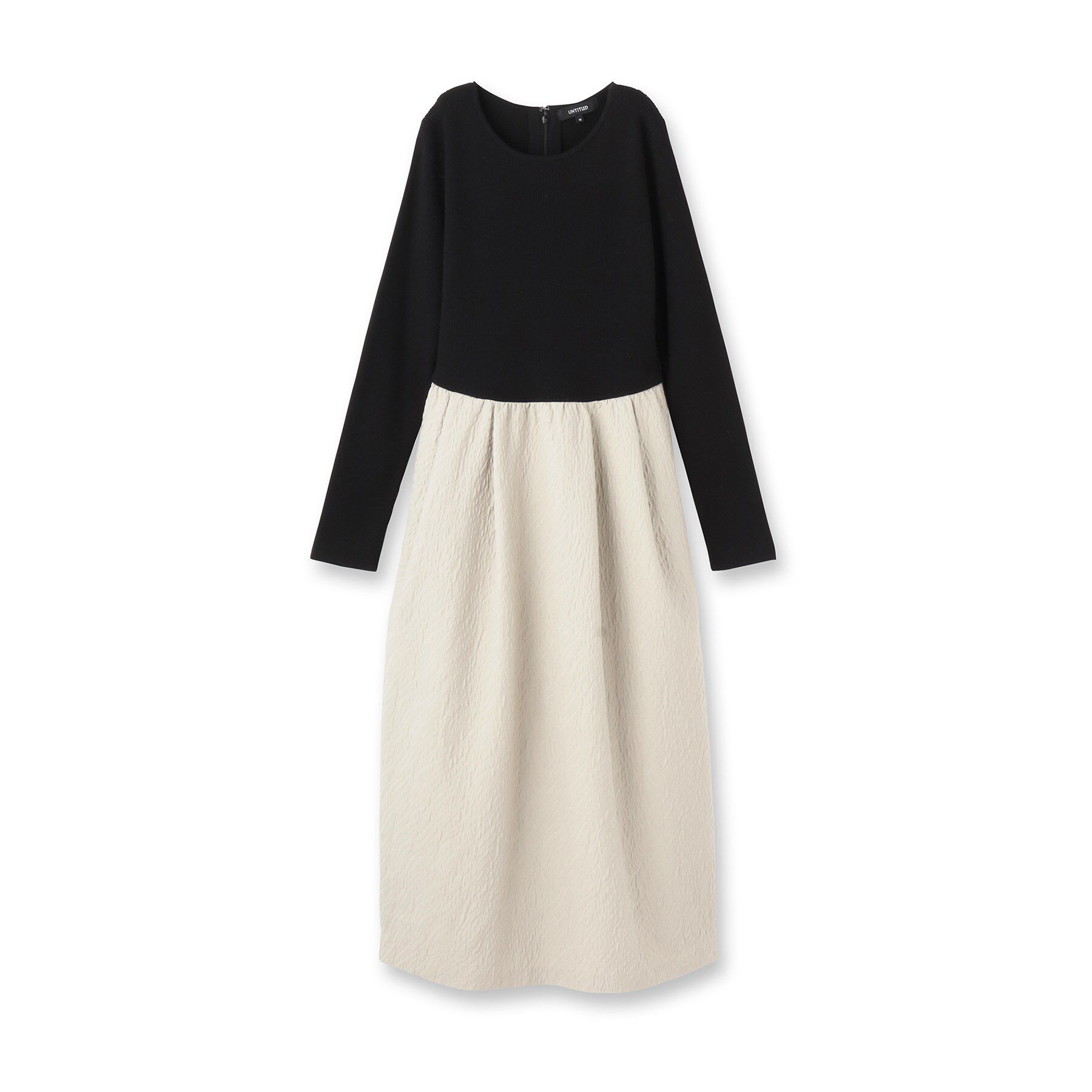 UNTITLED「【大人フェミニン/トレンド】ニット&times;ジャカード ドッキングワンピース」|ワンピース|