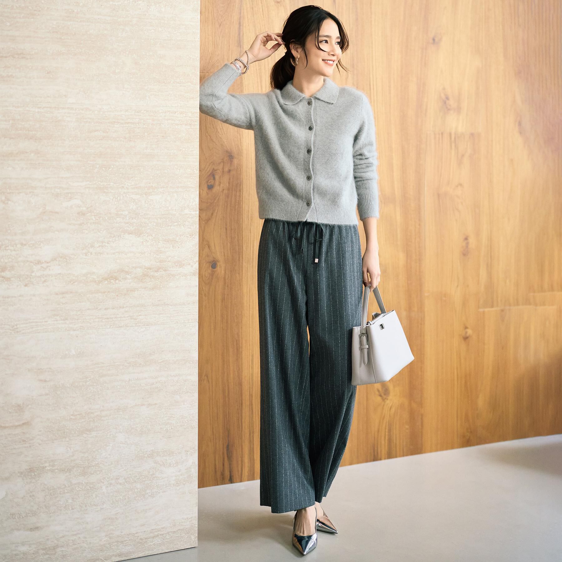 UNTITLED「【きれいめリラクシー/ウエストゴム】ウールサキソニー ワイドパンツ」|その他|