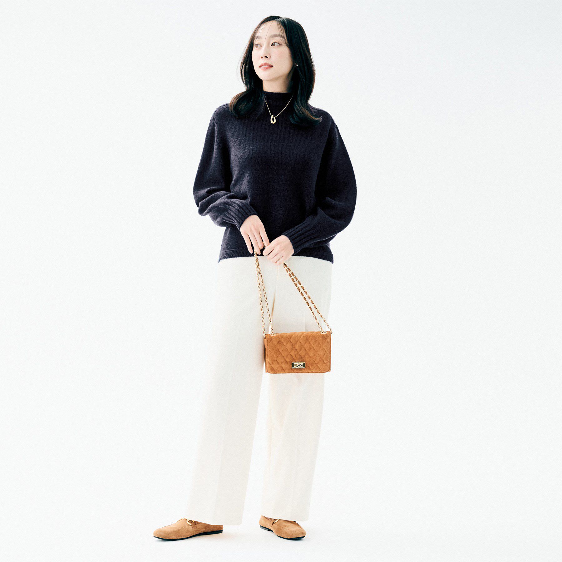 UNTITLED「【洗える】スポンディッシュ ボトルネックニット」|ニット・セーター|