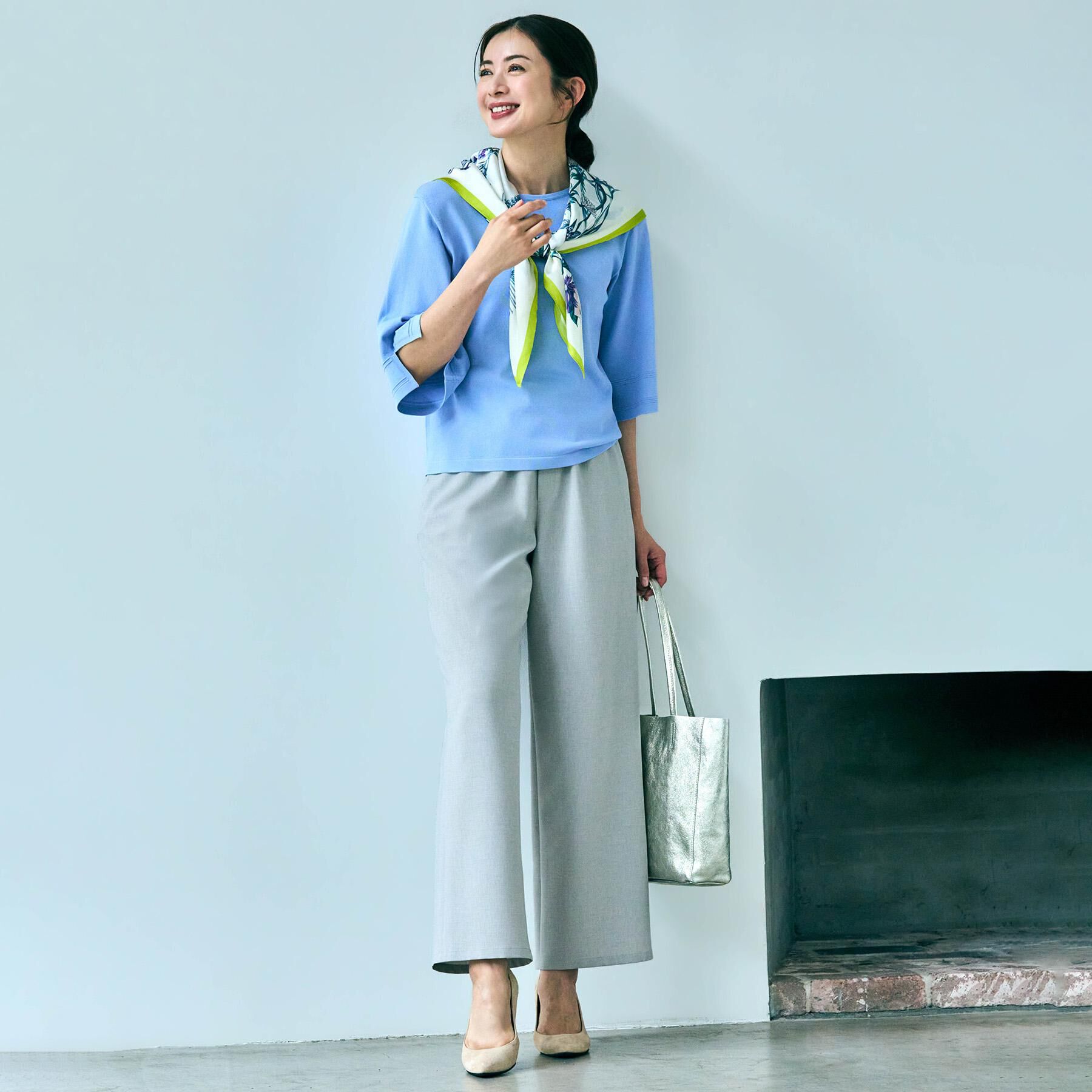 UNTITLED「【洗える/清涼感】袖スリットニットプルオーバー」|ニット・セーター|