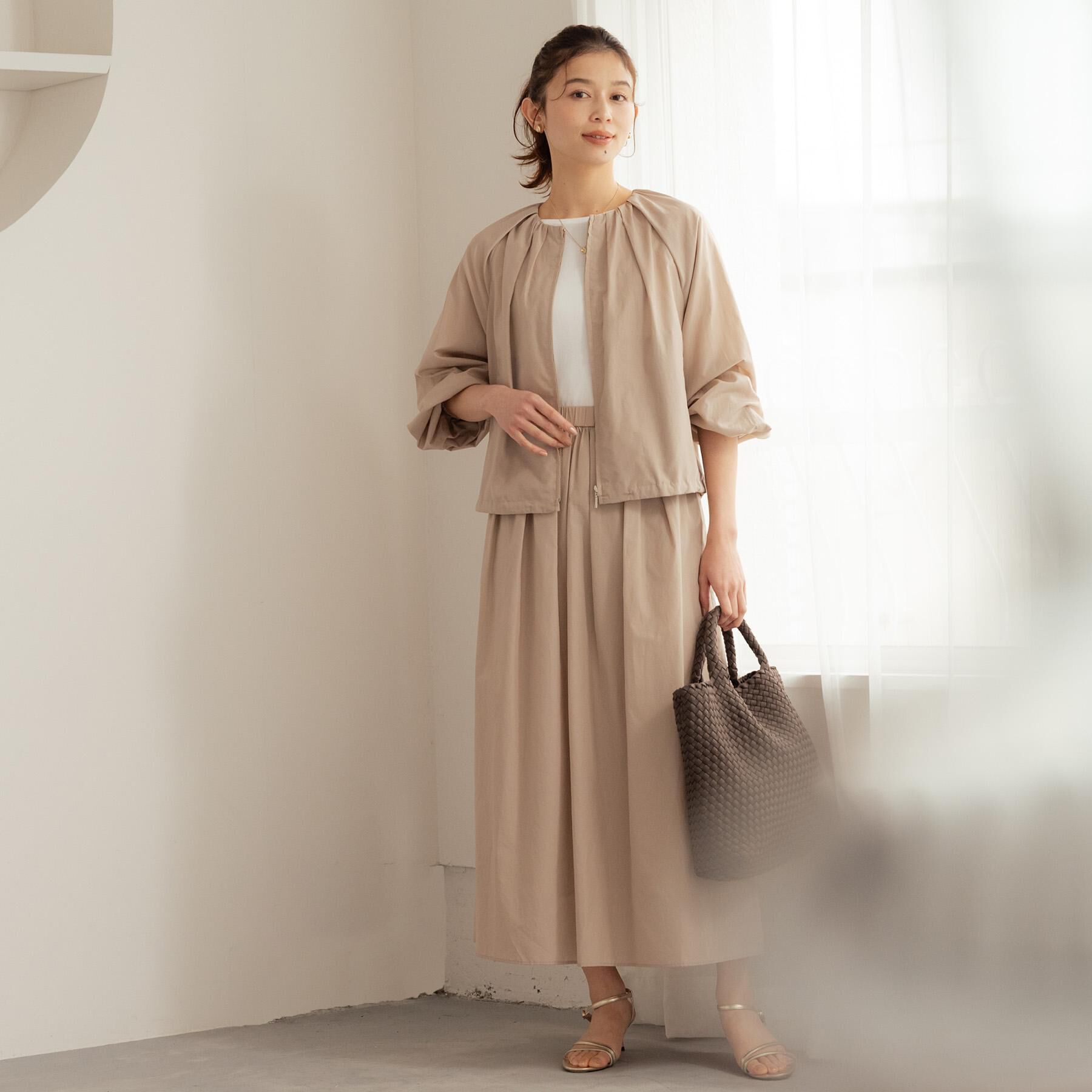 UNTITLED「【洗える/清涼感】袖スリットニットプルオーバー」|ニット・セーター|