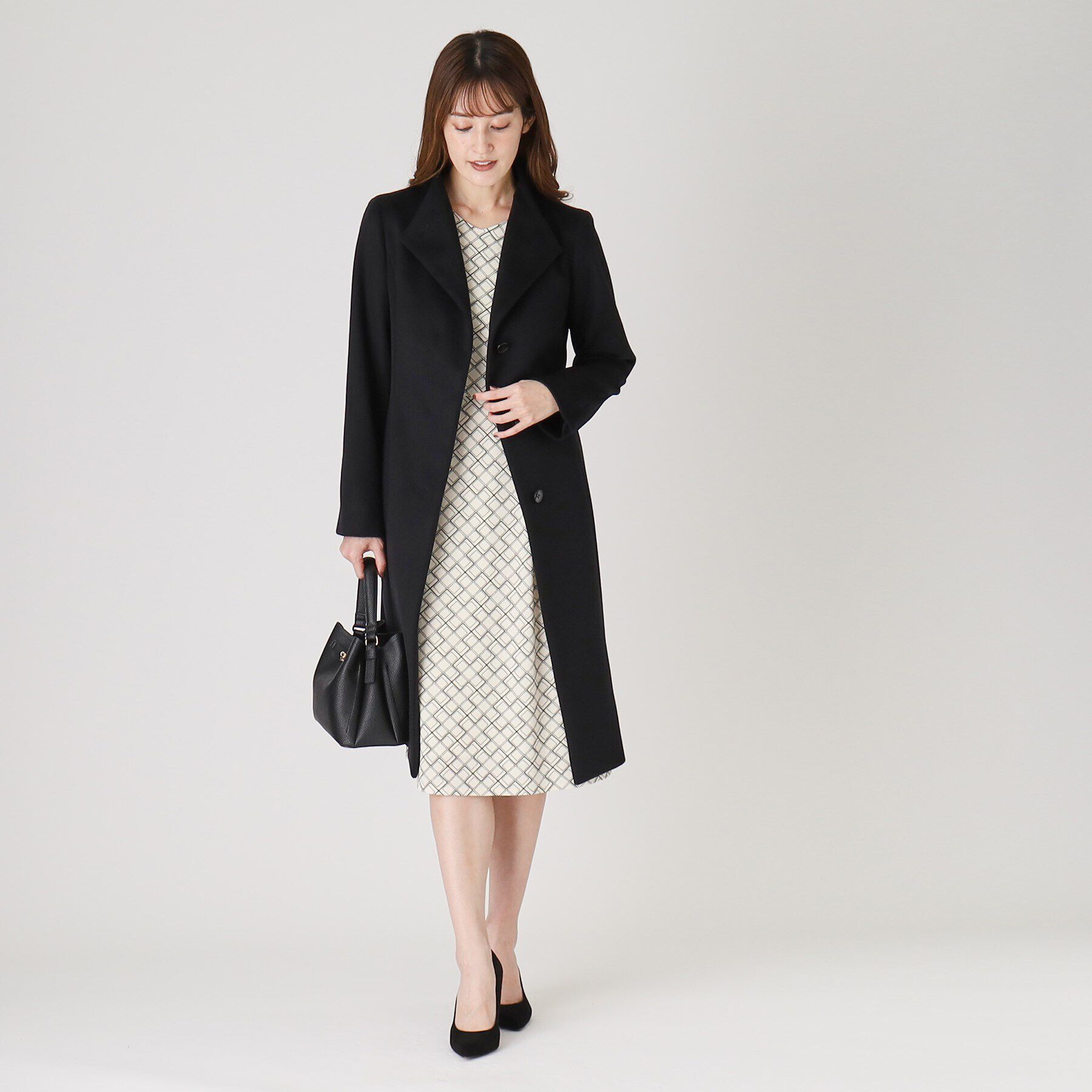 COUP DE CHANCE「【カシミヤ混／日本製】Iラインスタンドウィングカラーコート」|その他|