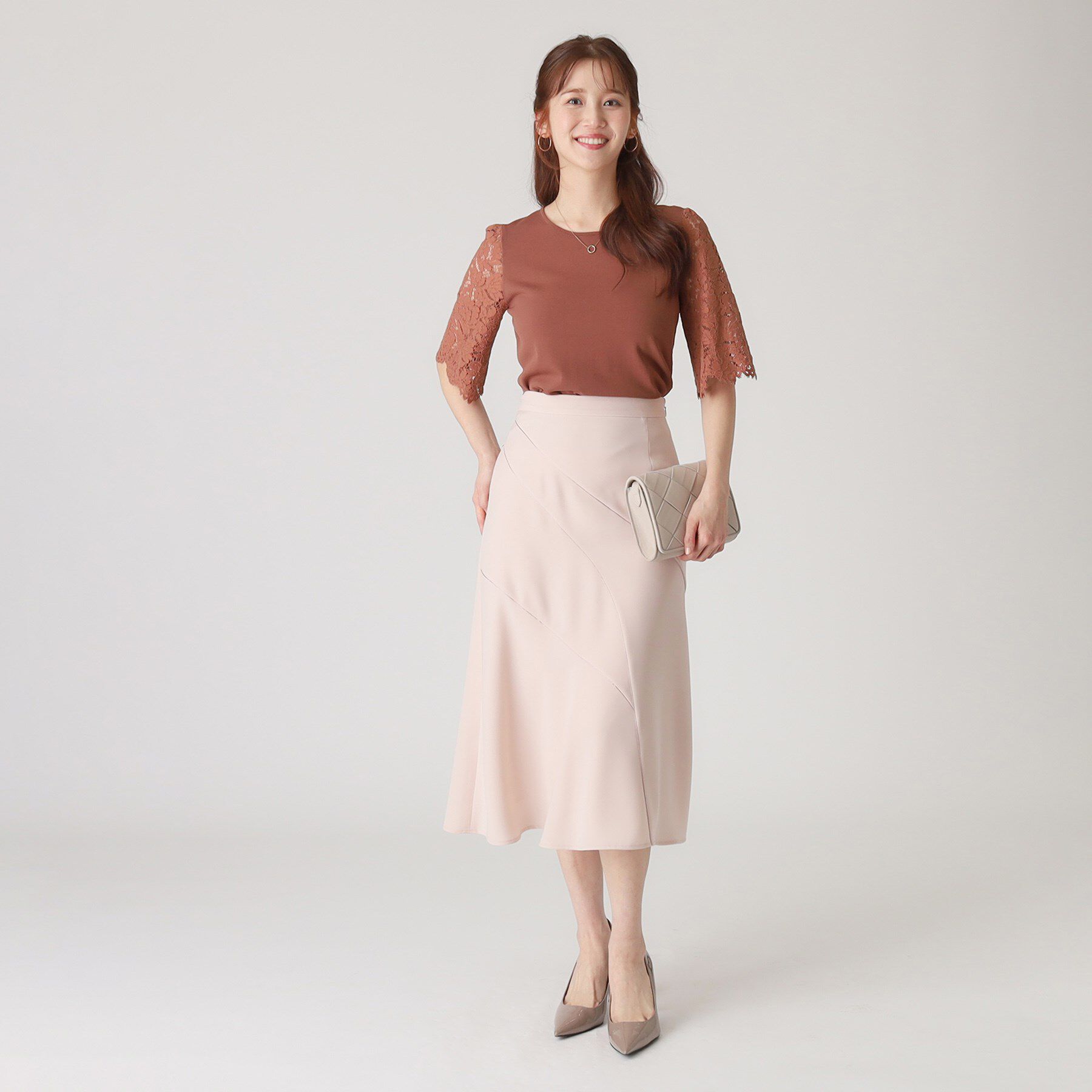 COUP DE CHANCE「【洗える】華やかなレース袖ニットトップス」|ニット・セーター|