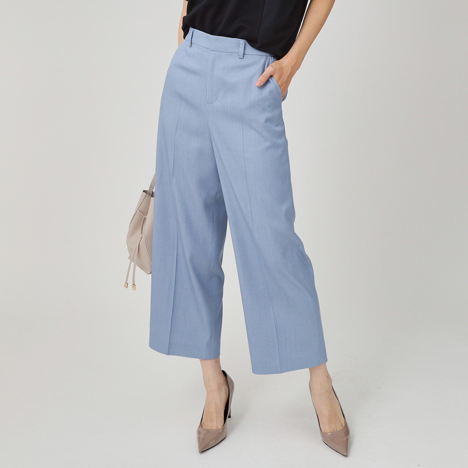 COUP DE CHANCE「【手洗い可／日本製】きれいめデニム風パンツ」|その他|ブルー(091)