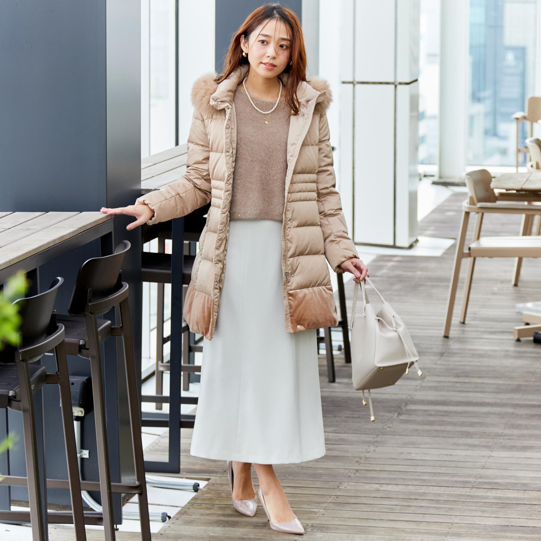 COUP DE CHANCE「【ミディ丈】ベルト付ダウンコート」|ダウン|