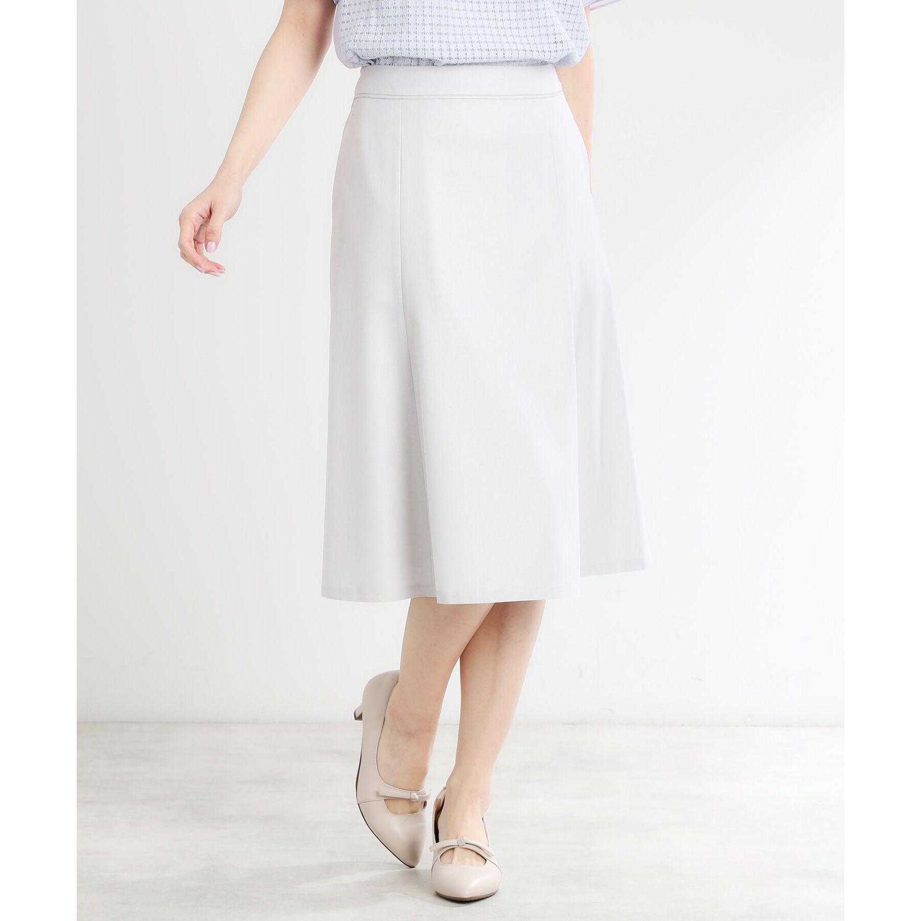 Reflect「【洗える／セットアップ可】ドライタッチフレアスカート」|スカート|ライトグレー(011