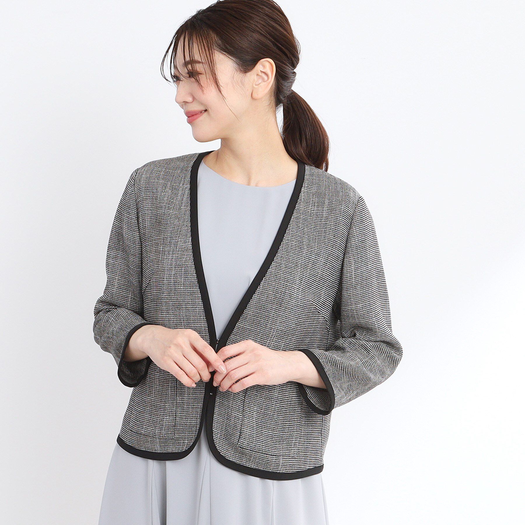 Reflect「【夏SALE／R‐QUALITY／手洗い可】パイピングジャケット」|ノーカラージャケット|