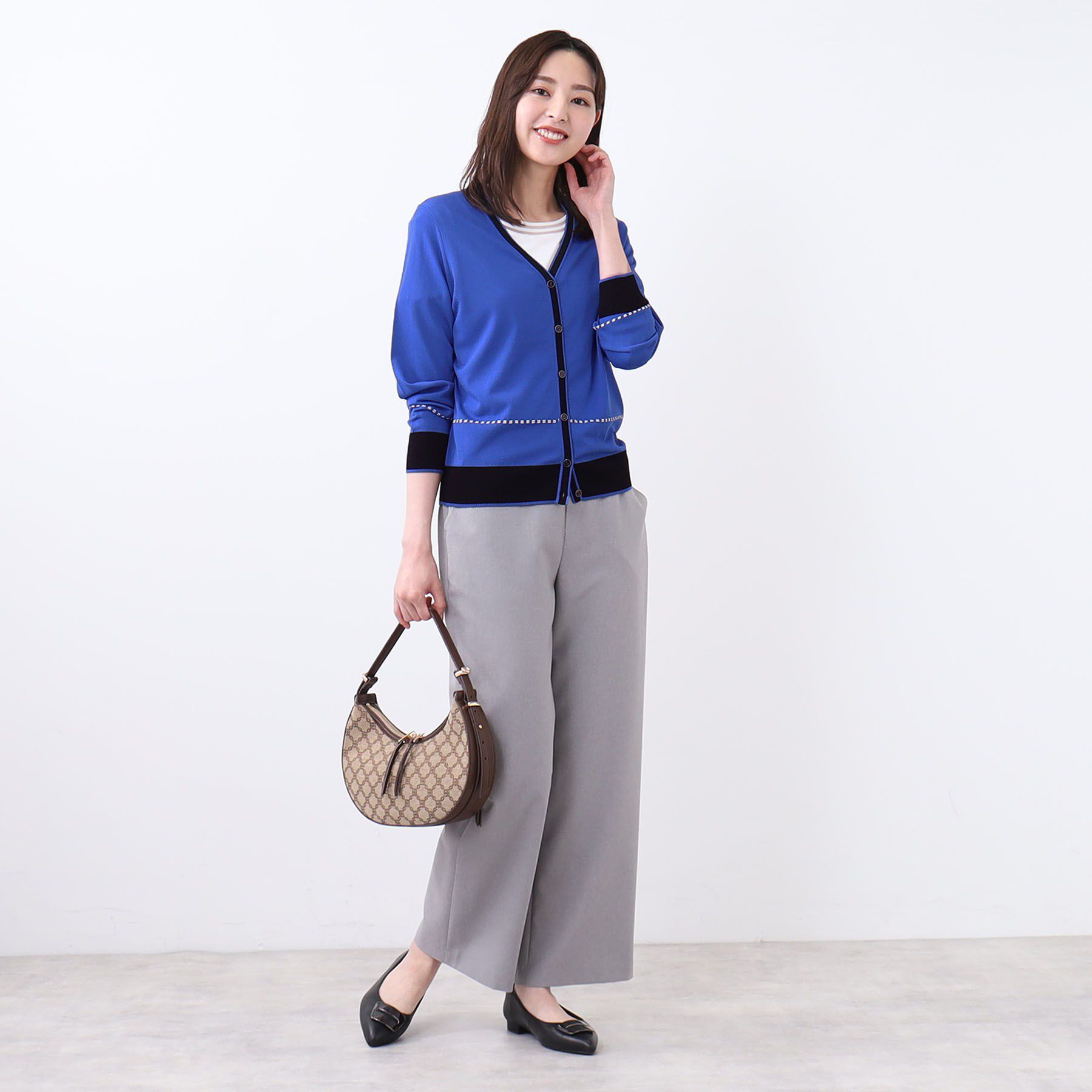 Reflect「【WEB先行カラーあり／手洗い可／アンサンブル可】バイカラーカーディガン」|カーディガン|