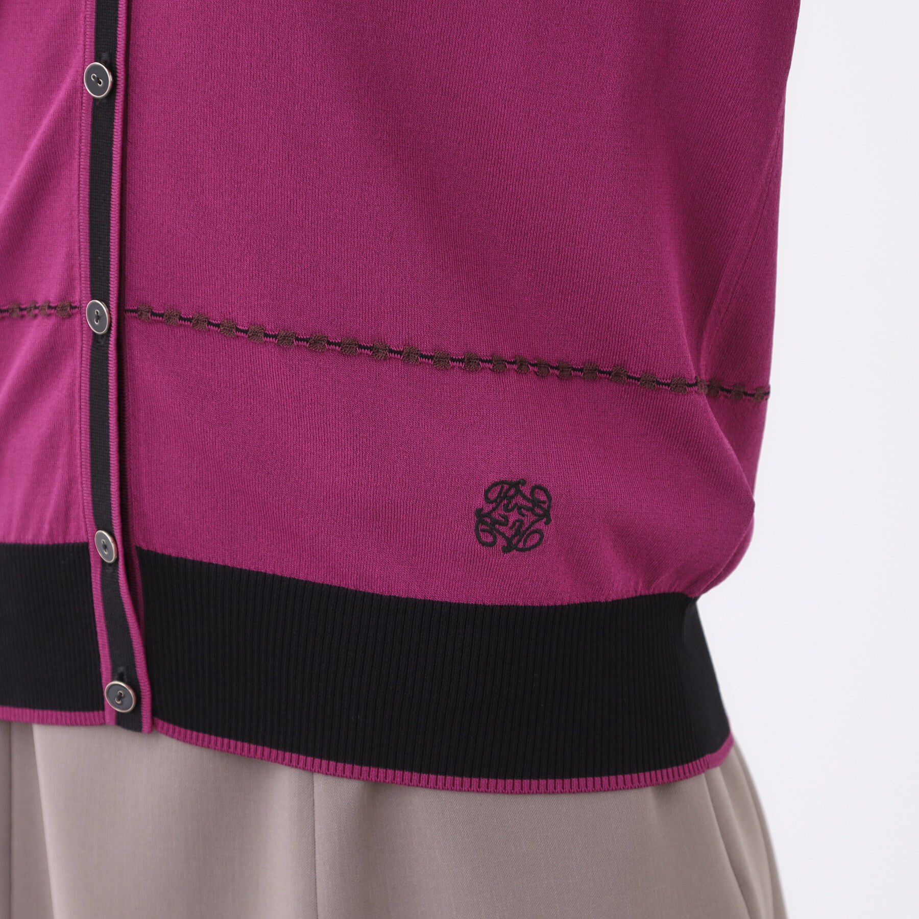 Reflect「【WEB先行カラーあり／手洗い可／アンサンブル可】バイカラーカーディガン」|カーディガン|