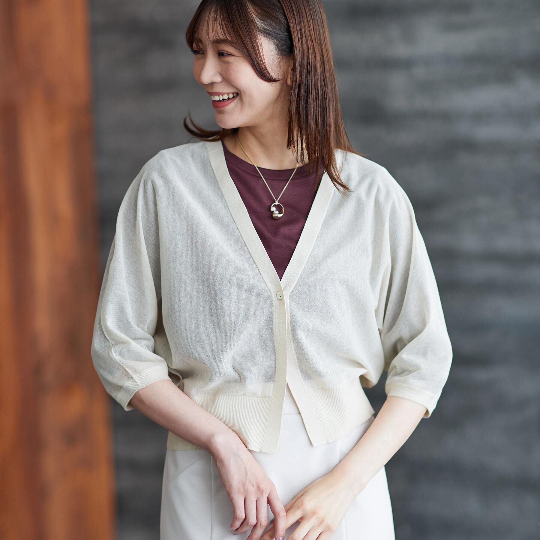 Reflect「【手洗い可】ボレロ風シアーカーディガン」|カーディガン|