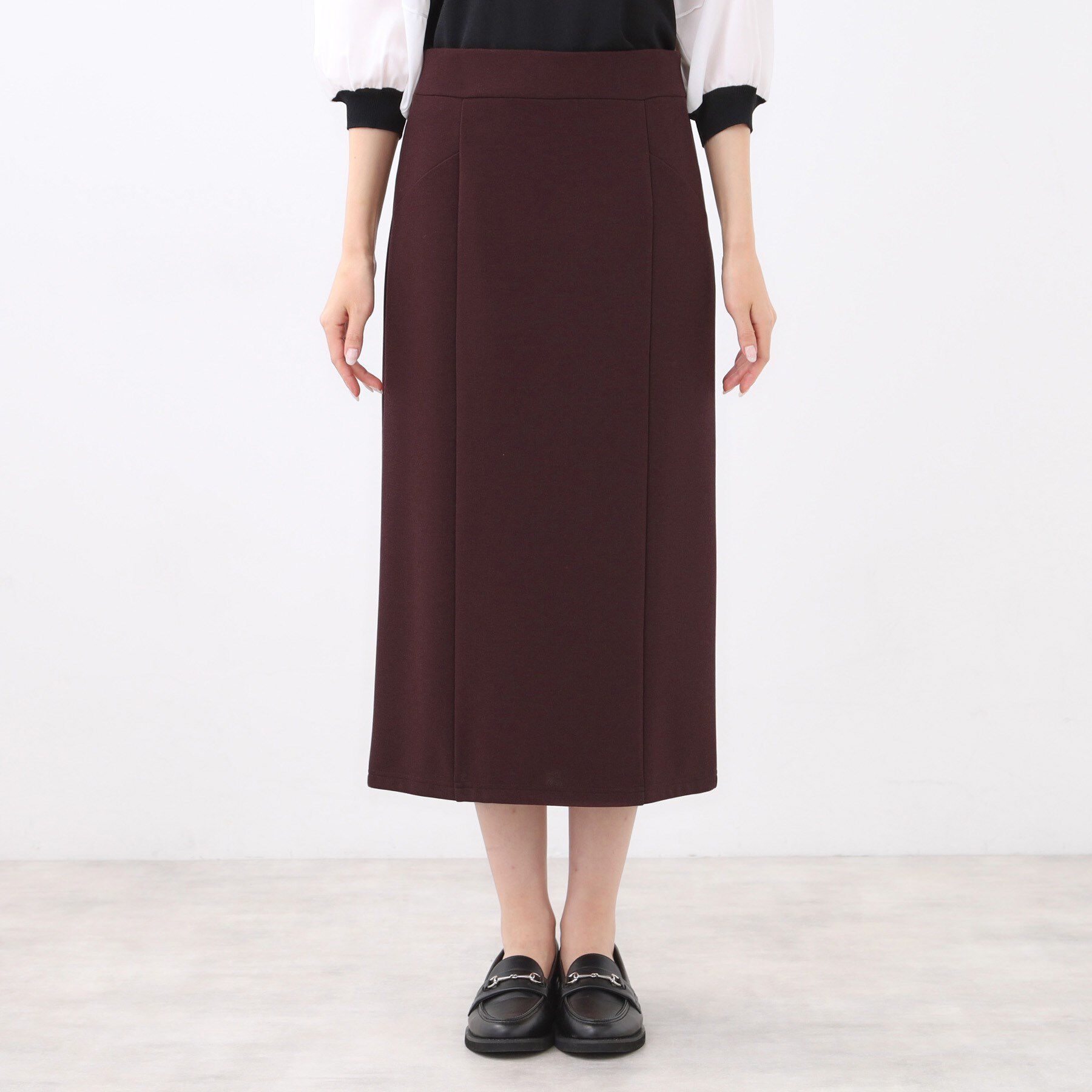 Reflect「【すっきり見え／ウエスト総ゴム】ジャージナロースカート」|スカート|